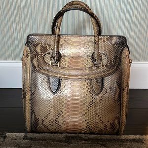 Alexander McQueen large Rainbow Python Heroine Bag